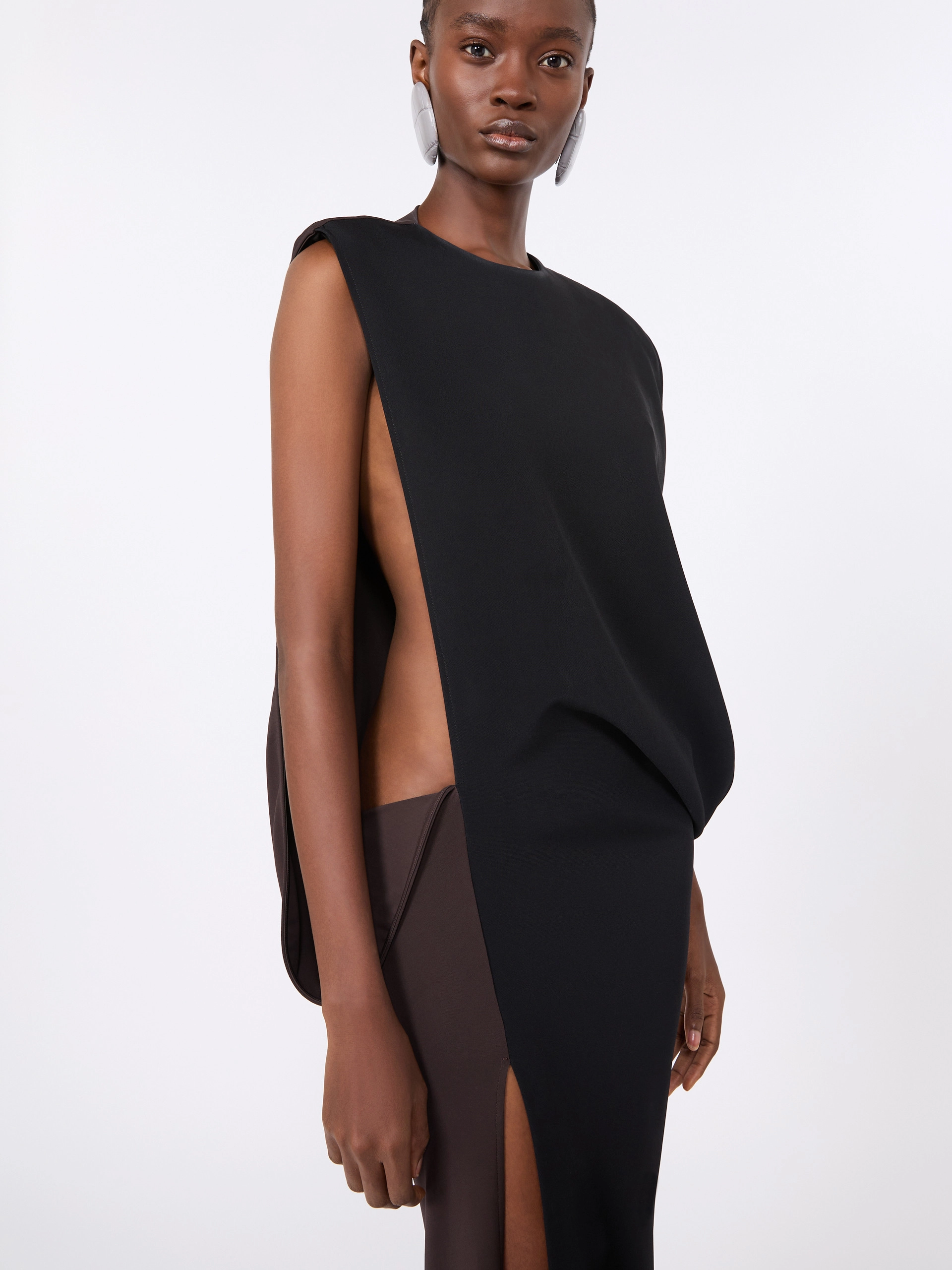 Cady dress with a jersey back - BLACK - Sportmax - 4