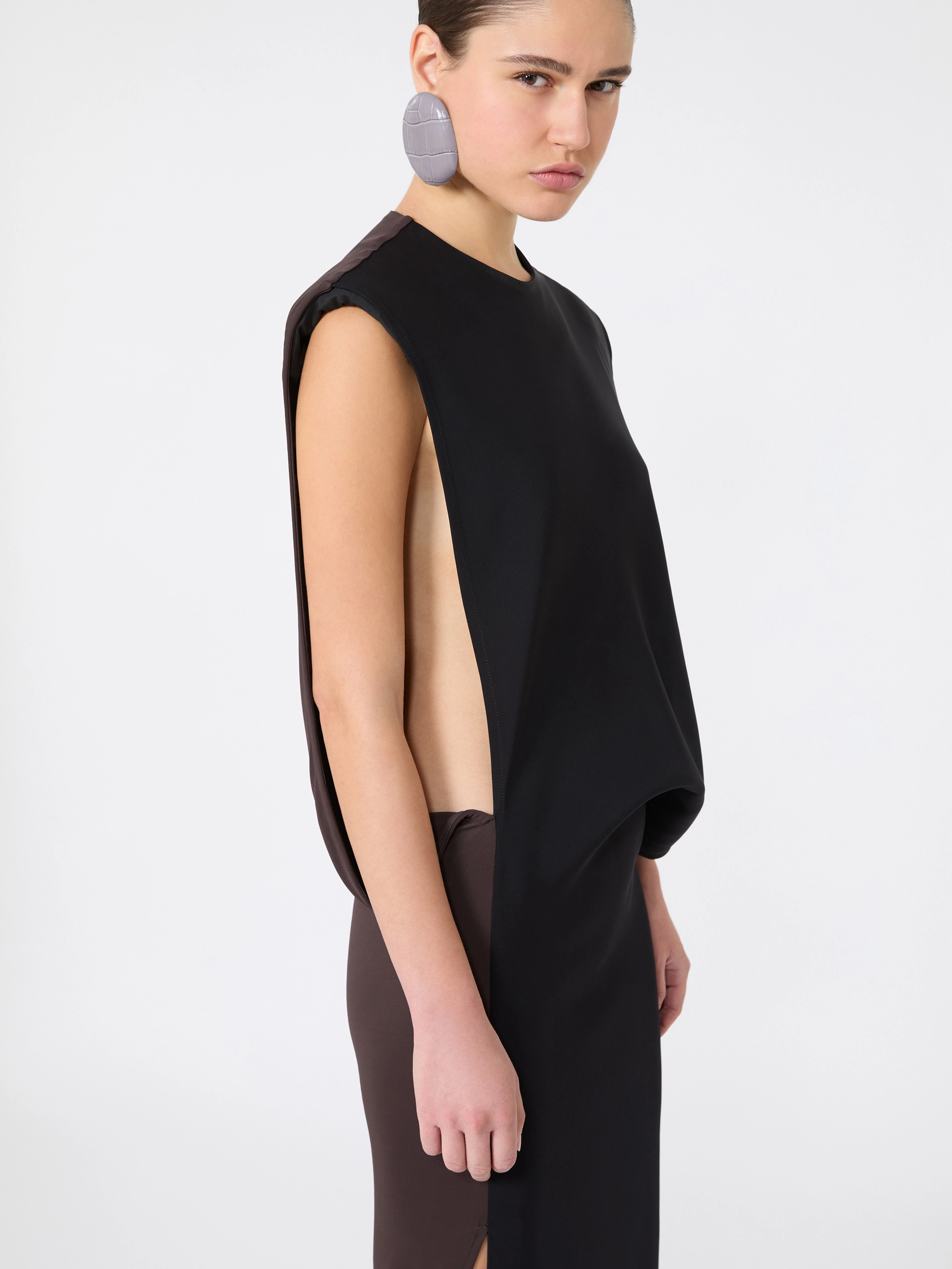 Cady dress with a jersey back - BLACK - Sportmax - 4