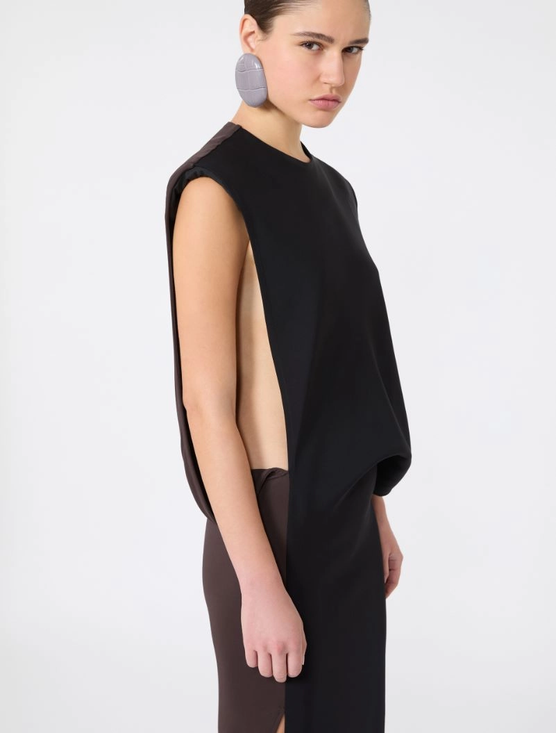 Cady dress with a jersey back - BLACK - Sportmax - 4