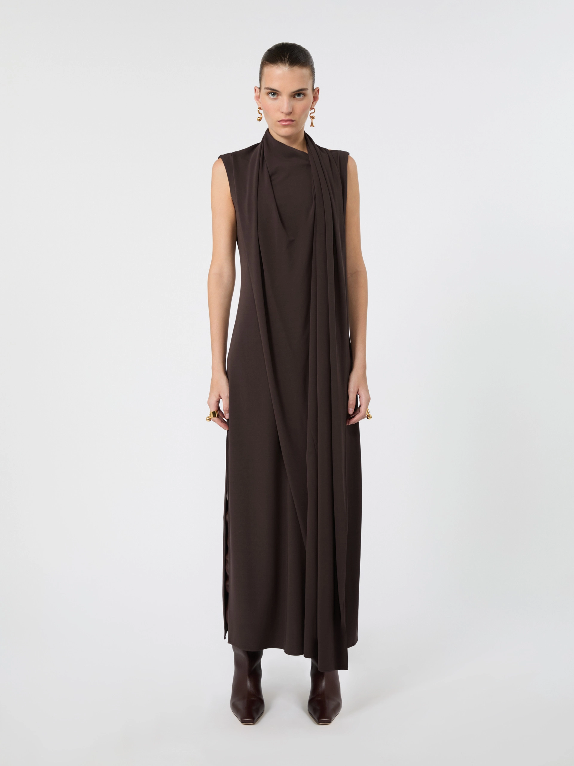 Long jersey dress - CHOCOLATE - Sportmax - 2