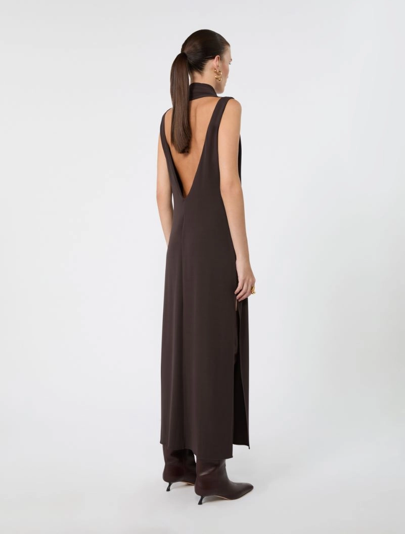 Long jersey dress - CHOCOLATE - Sportmax - 3
