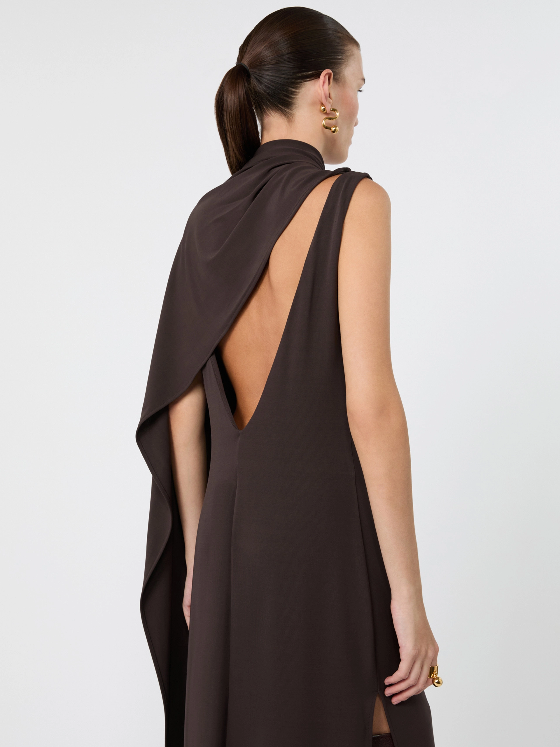 Long jersey dress - CHOCOLATE - Sportmax - 4