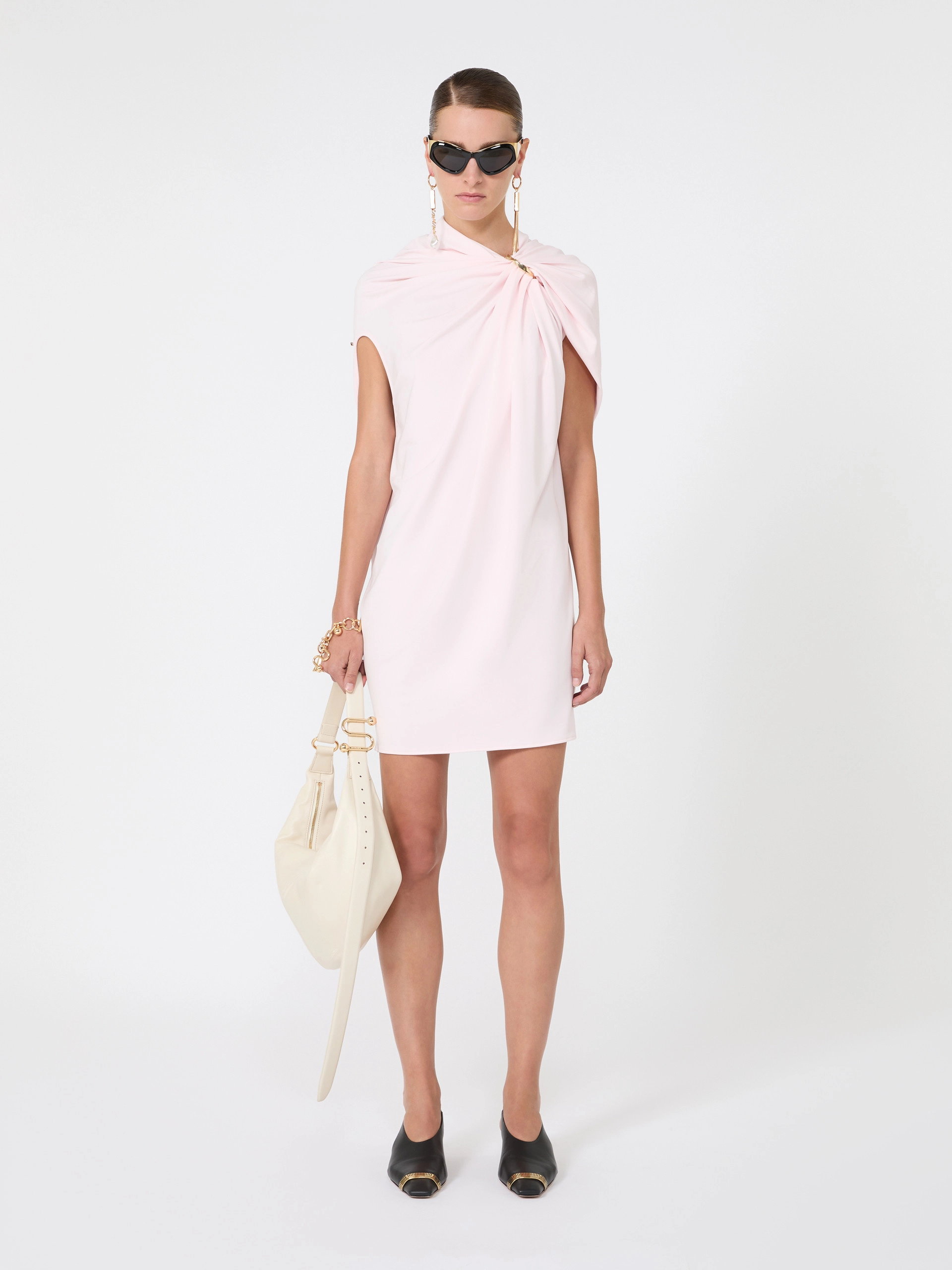 Draped viscose mini dress - POWDER - Sportmax
