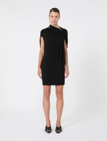 Draped viscose mini dress - BLACK - Sportmax - 2