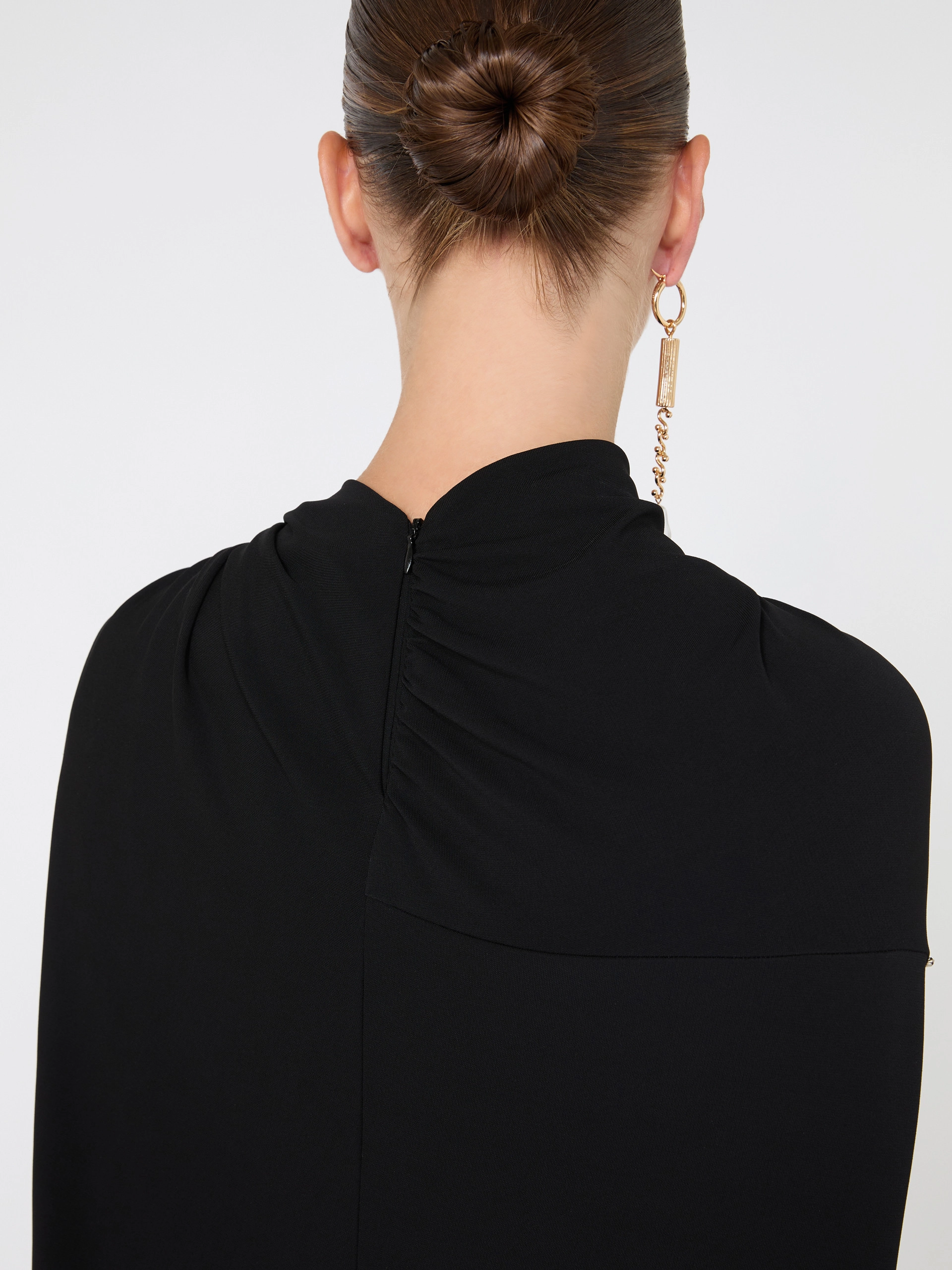 Draped viscose mini dress - BLACK - Sportmax - 5