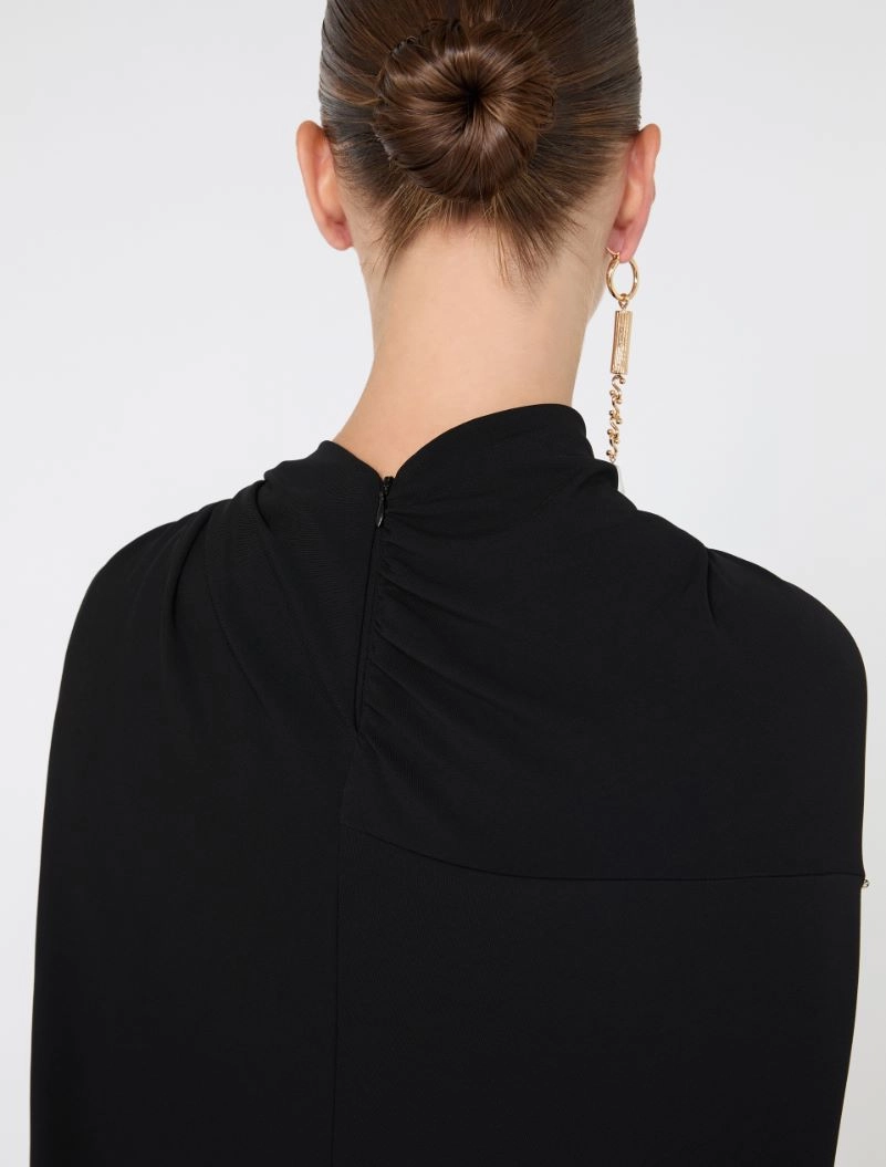 Draped viscose mini dress - BLACK - Sportmax - 5