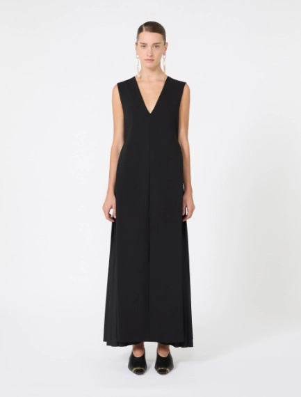 Long plissé-pleated viscose dress - BLACK - Sportmax - 2