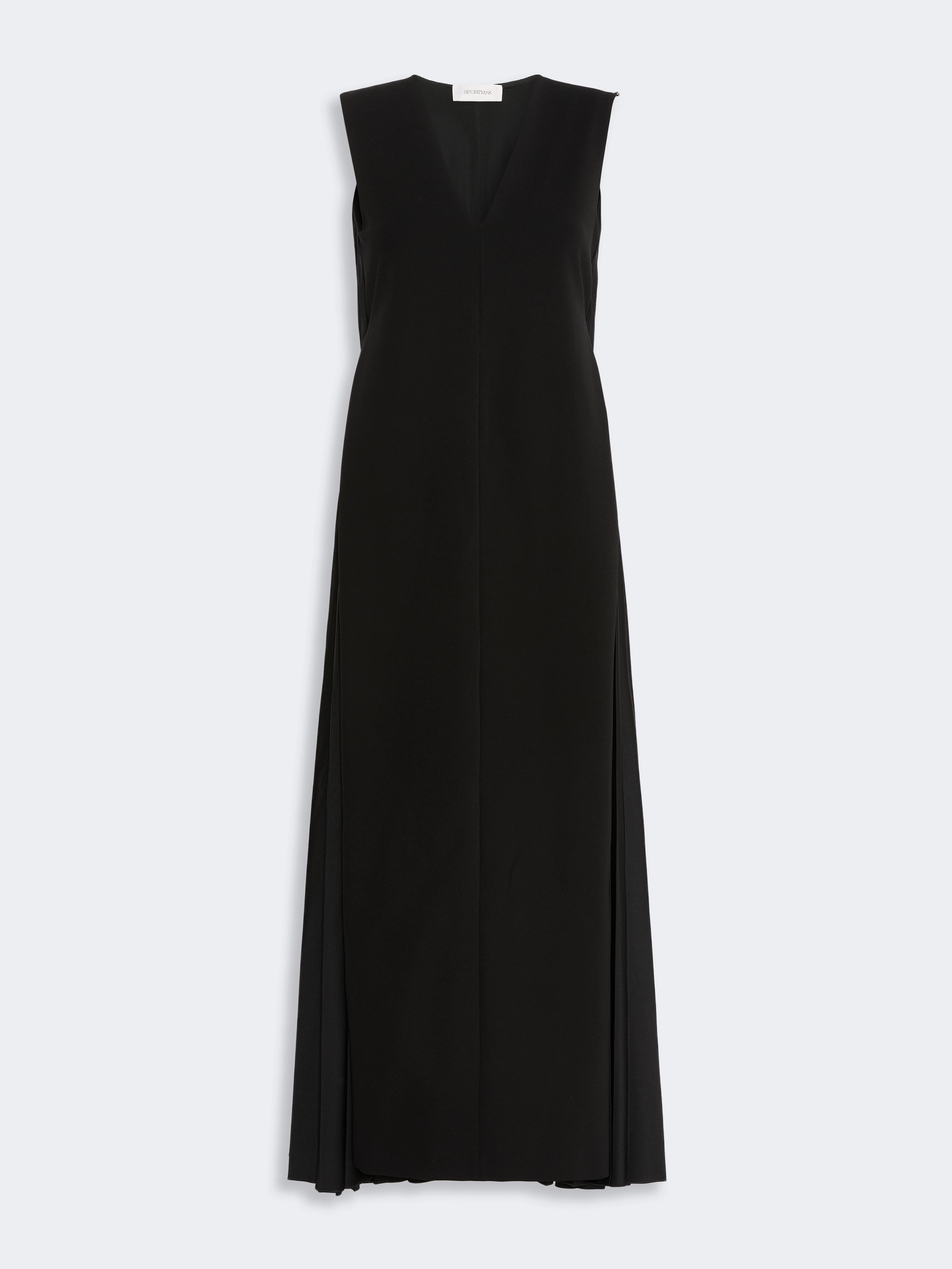 Long plissé-pleated viscose dress - BLACK - Sportmax - 6