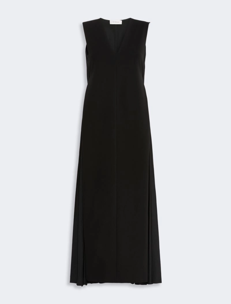 Long plissé-pleated viscose dress - BLACK - Sportmax - 6