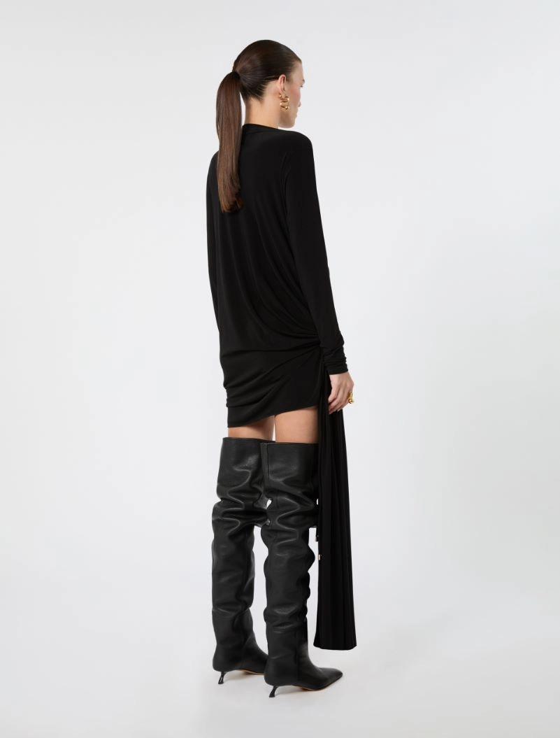 Short draped jersey dress - BLACK - Sportmax - 3