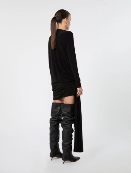 Short draped jersey dress - BLACK - Sportmax - 3