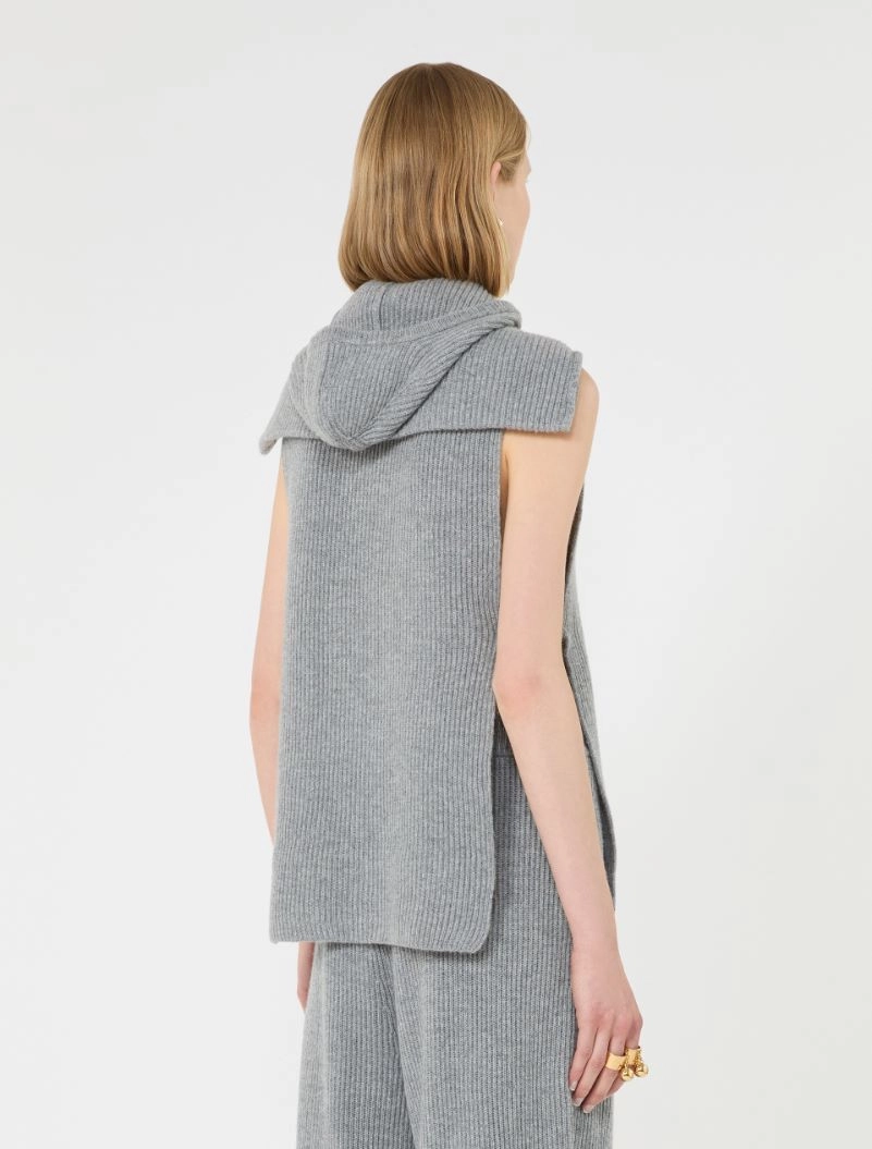 Wool and cashmere hooded gilet insert - MEDIUM GREY - Sportmax - 3