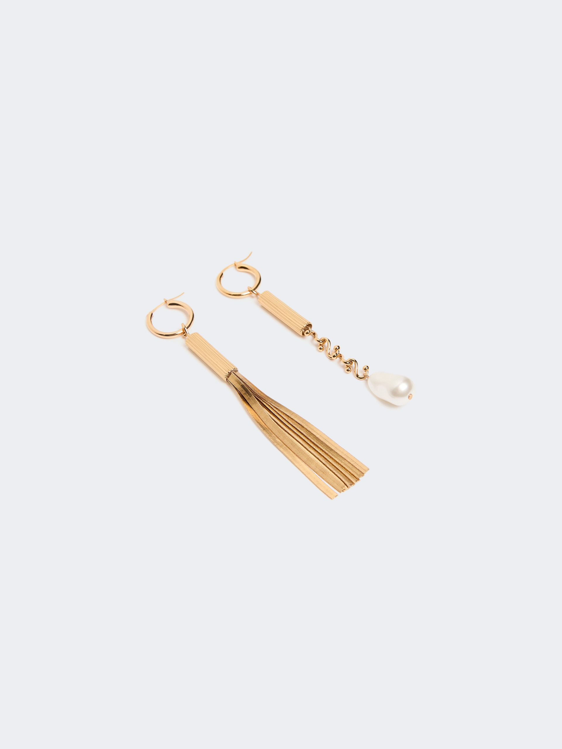 Asymmetrical metal earrings - GOLD - Sportmax - 2