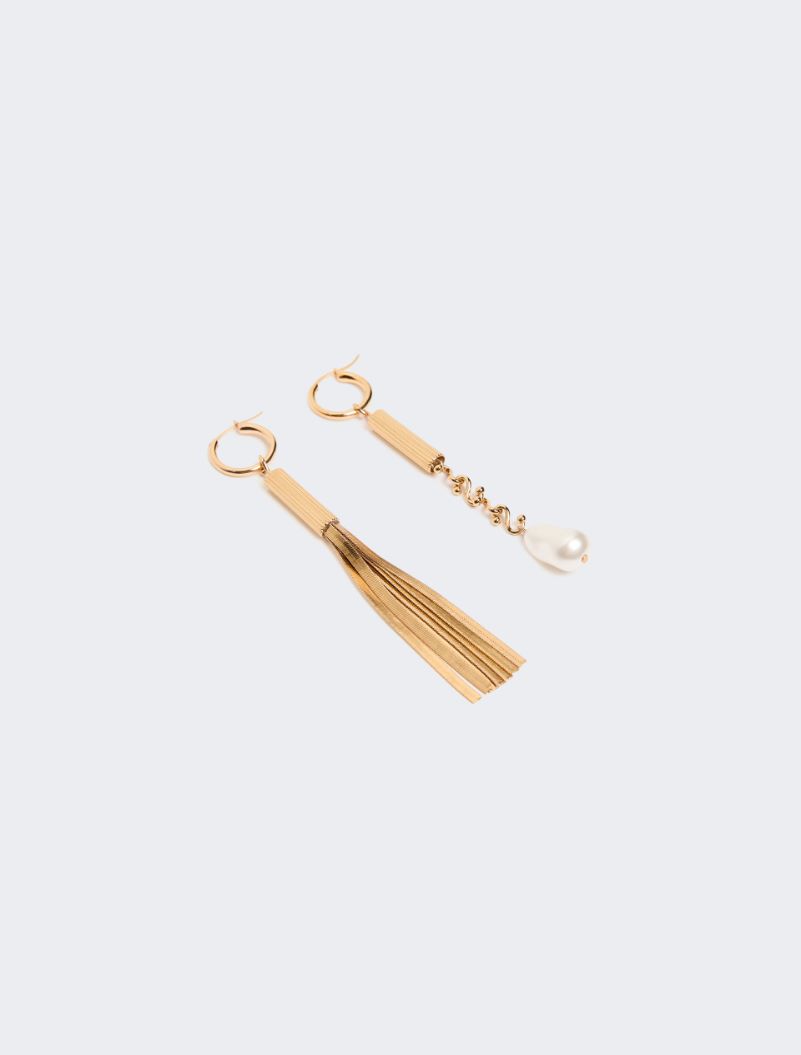 Asymmetrical metal earrings - GOLD - Sportmax - 2