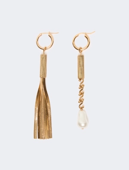 Asymmetrical metal earrings - GOLD - Sportmax - 1