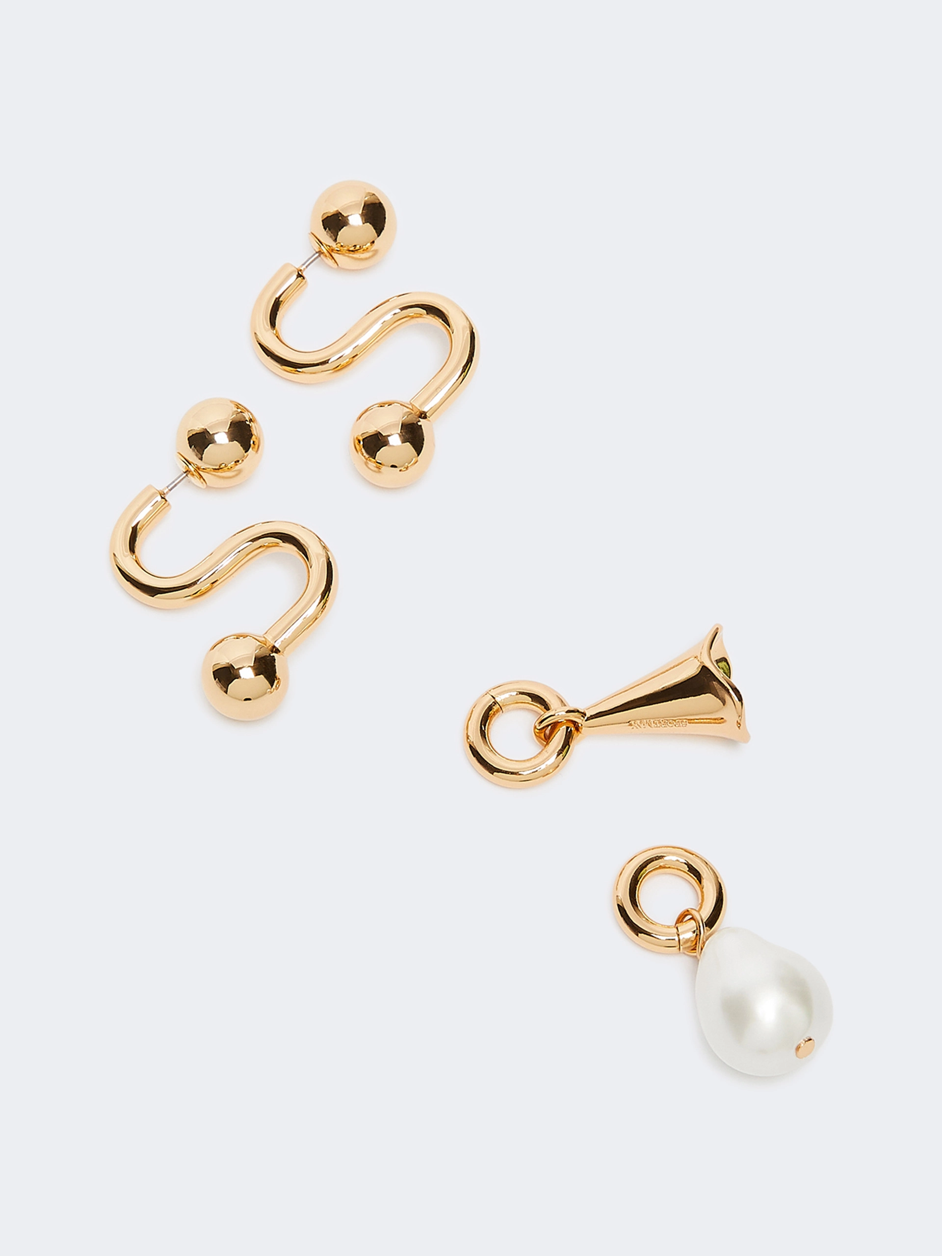 Asymmetric S-shaped earrings - GOLD - Sportmax - 2