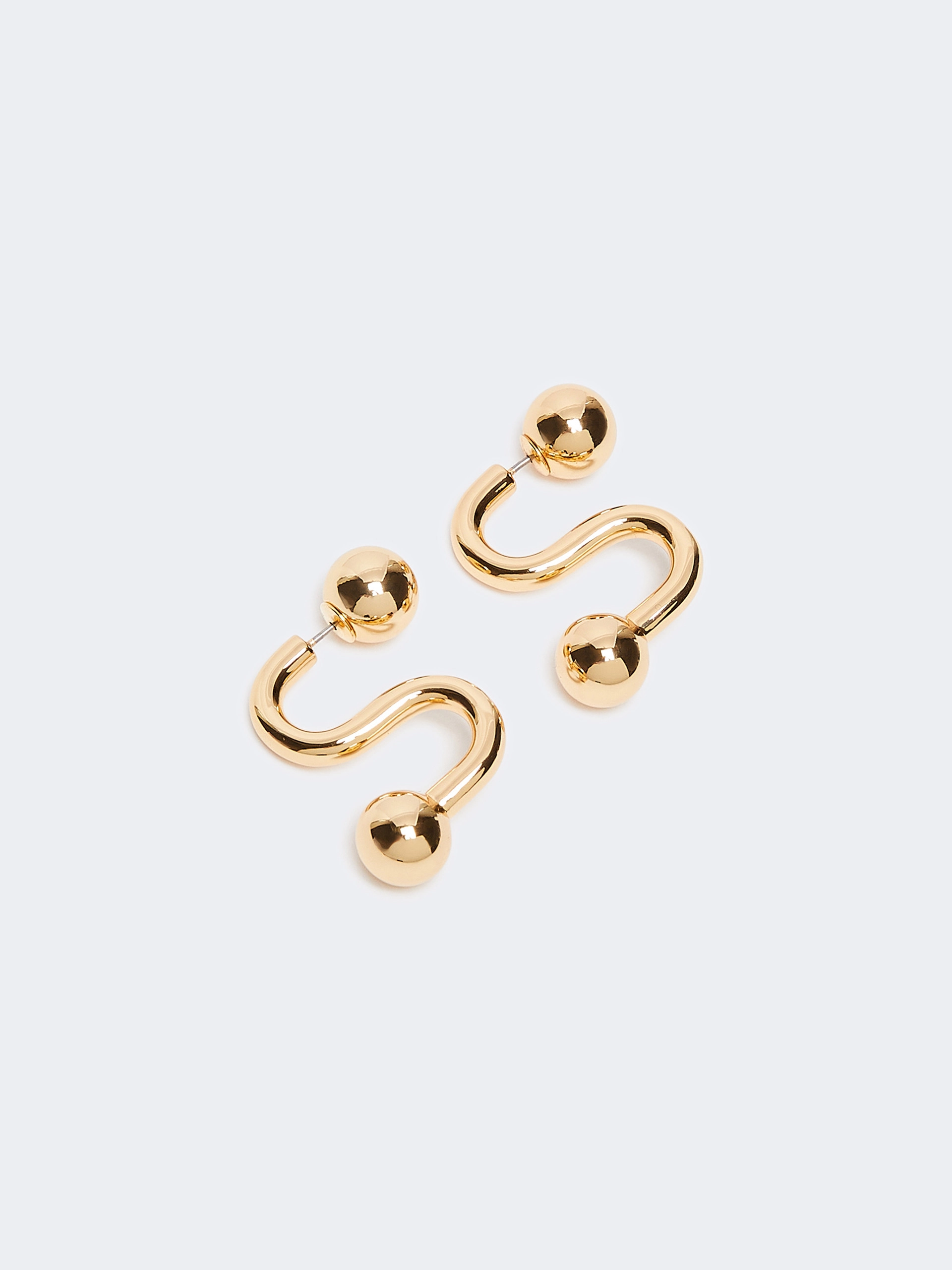 Asymmetric S-shaped earrings - GOLD - Sportmax - 3