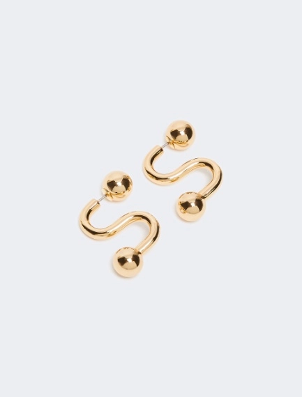 Asymmetric S-shaped earrings - GOLD - Sportmax - 3