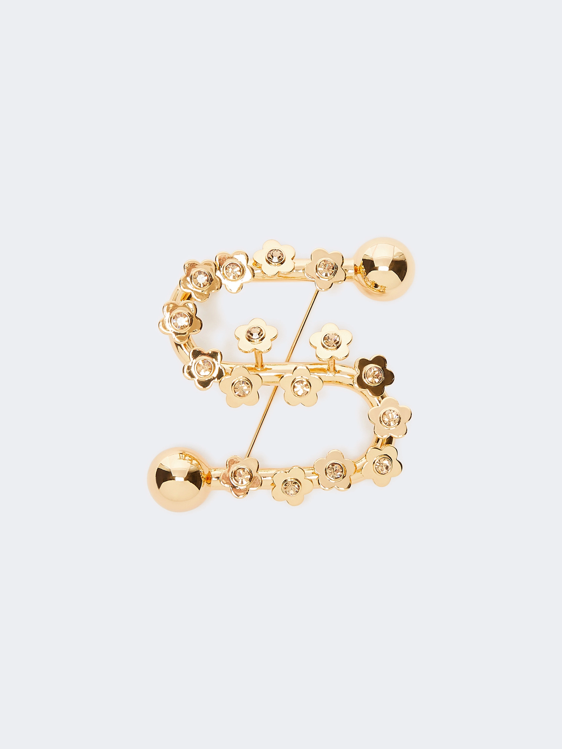 Spilla con fiori e strass - ORO - Sportmax
