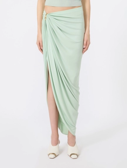 Draped viscose skirt - PASTEL GREEN - Sportmax - 2