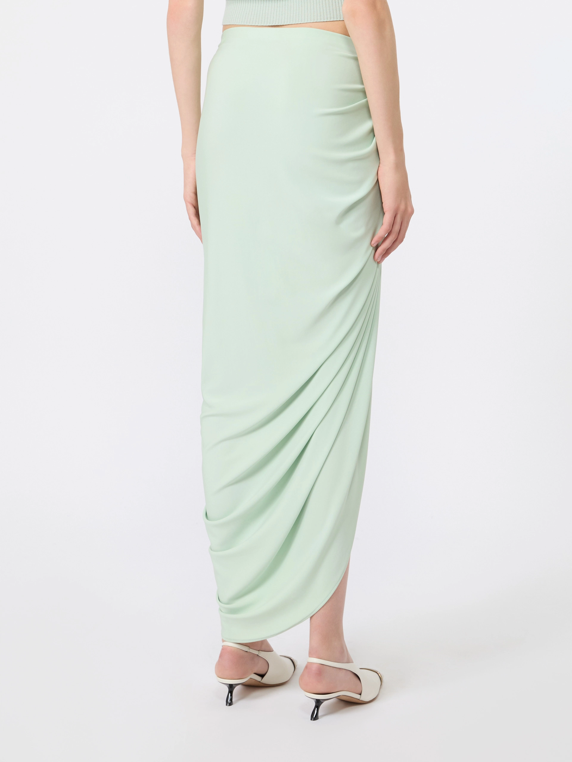 Draped viscose skirt - PASTEL GREEN - Sportmax - 3