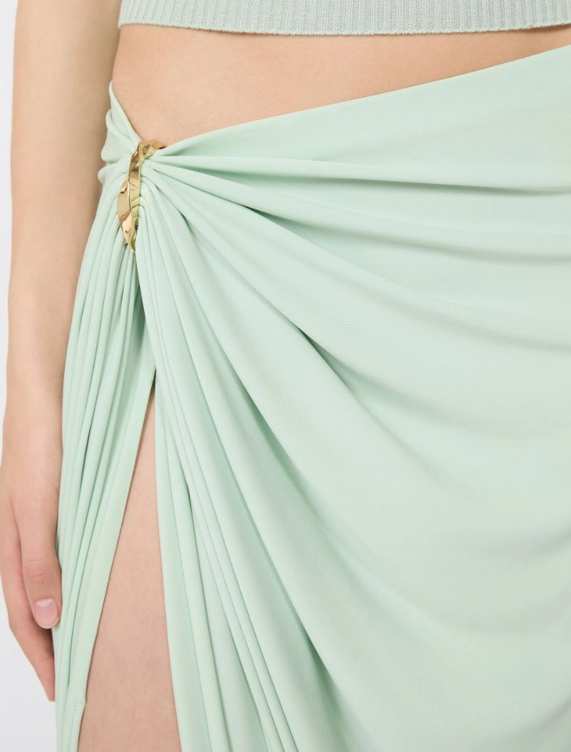 Draped viscose skirt - PASTEL GREEN - Sportmax - 4