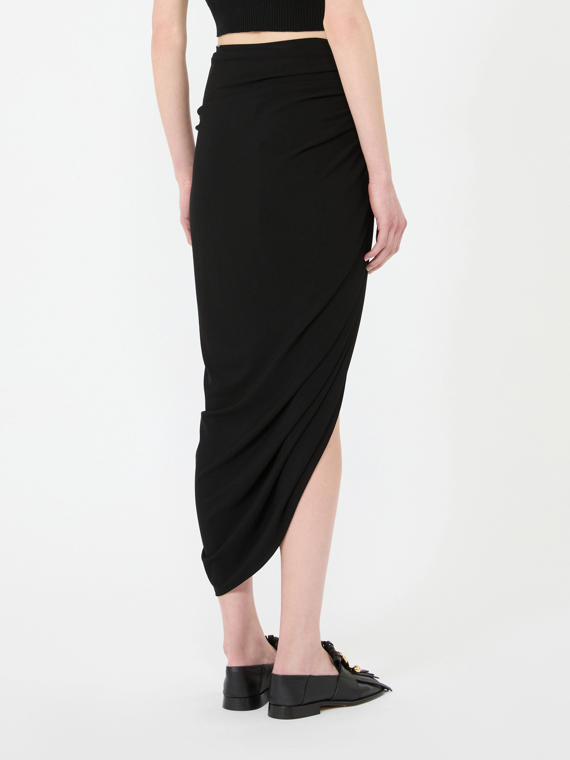 Draped viscose skirt - BLACK - Sportmax - 3