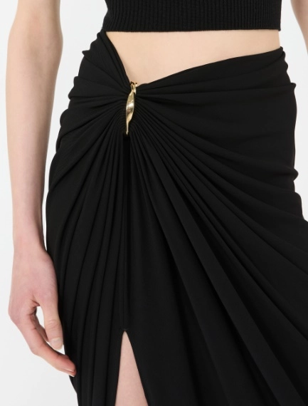 Draped viscose skirt - BLACK - Sportmax - 4