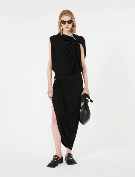 Draped viscose skirt - BLACK - Sportmax - 1