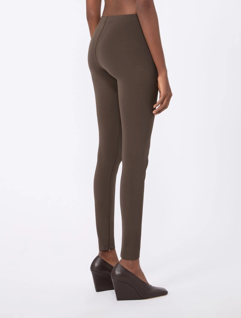 Slim-fit jersey trousers - DARK BROWN - Sportmax - 3