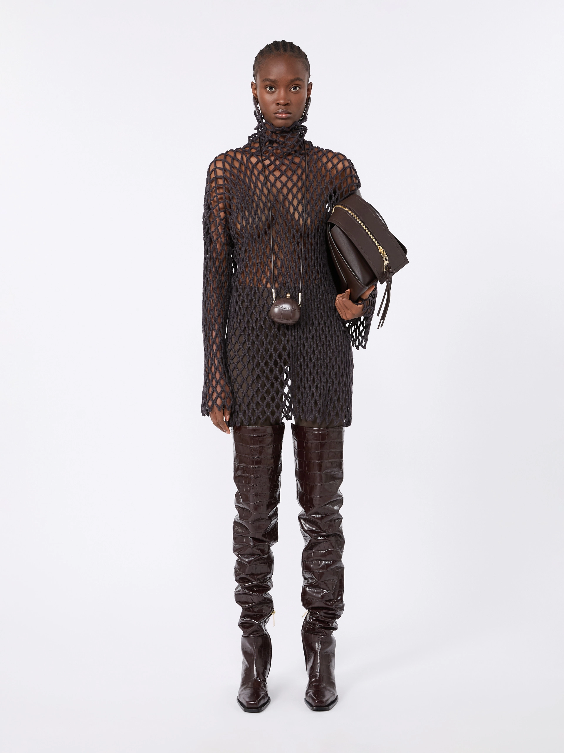 Slim-fit jersey trousers - DARK BROWN - Sportmax