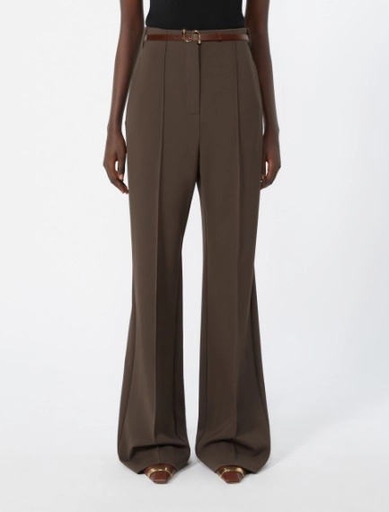Straight-fit viscose jersey trousers - CHOCOLATE - Sportmax - 2