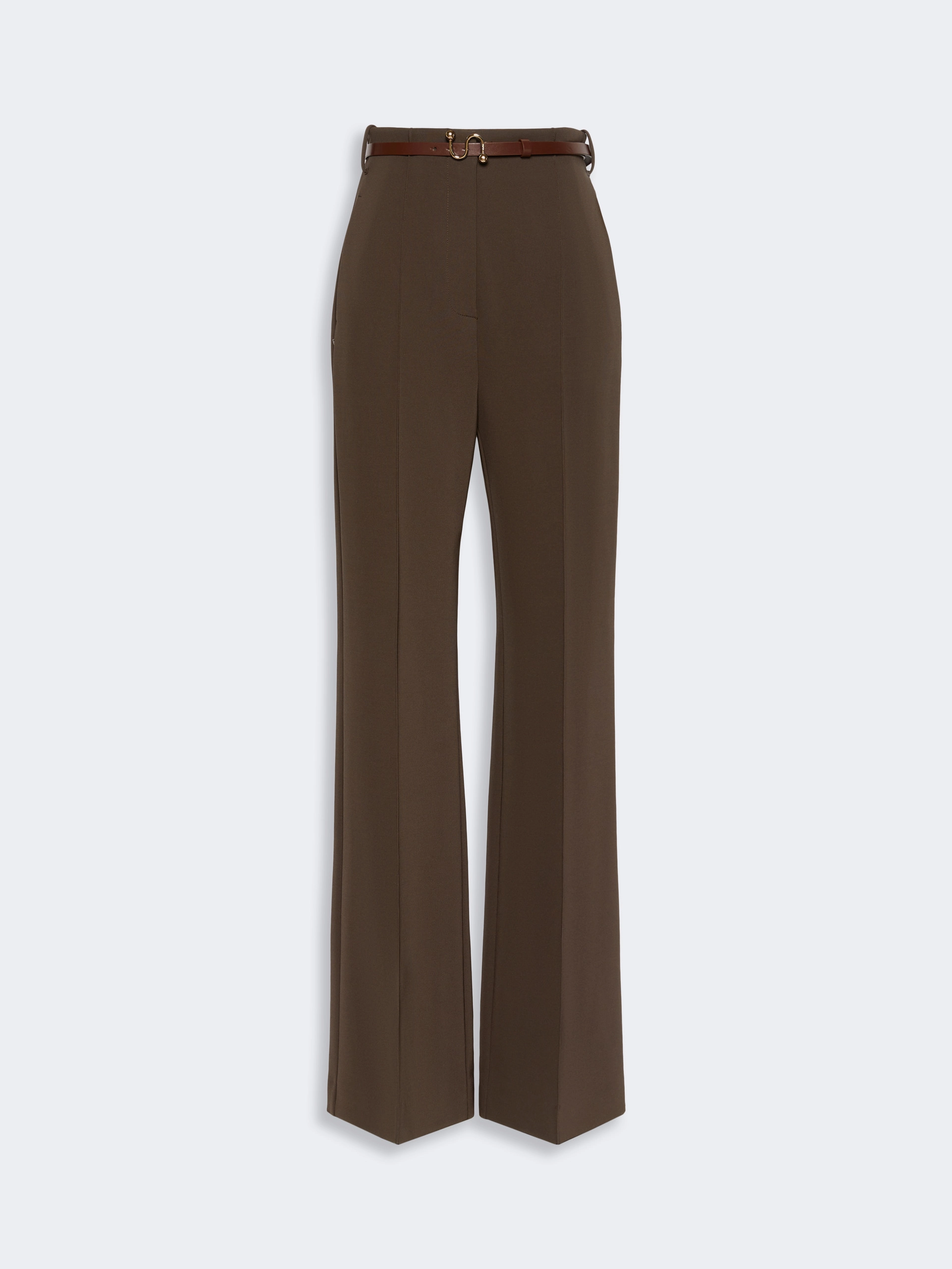 Straight-fit viscose jersey trousers - CHOCOLATE - Sportmax - 4