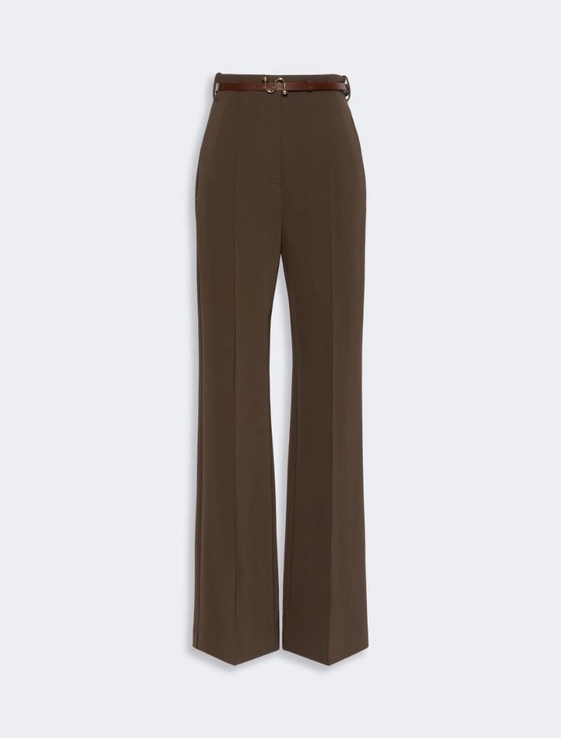 Straight-fit viscose jersey trousers - CHOCOLATE - Sportmax - 4