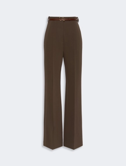 Straight-fit viscose jersey trousers - CHOCOLATE - Sportmax - 4