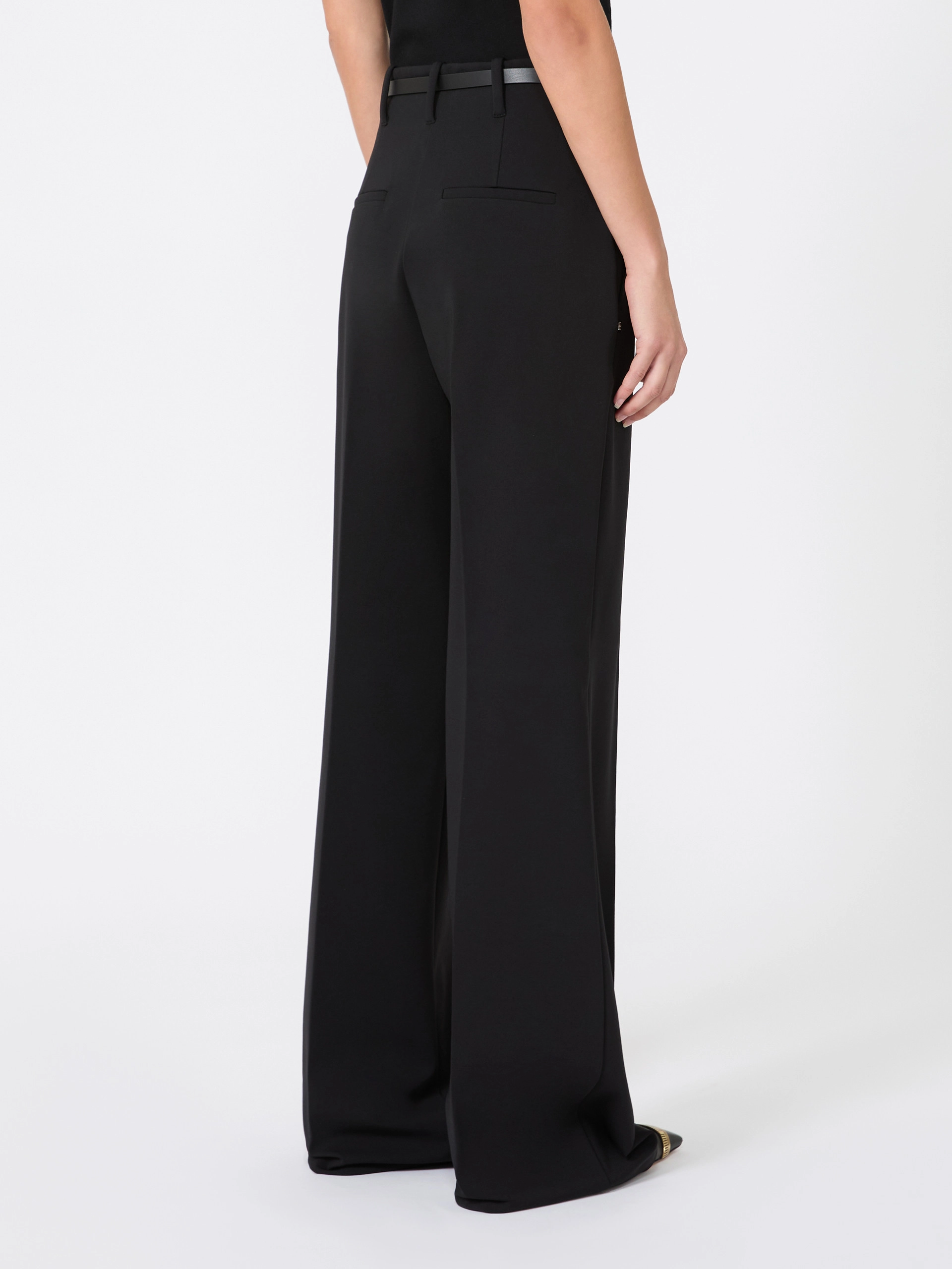 Straight-fit viscose jersey trousers - BLACK - Sportmax - 3