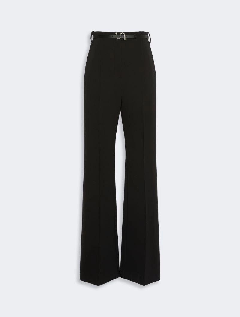 Straight-fit viscose jersey trousers - BLACK - Sportmax - 4