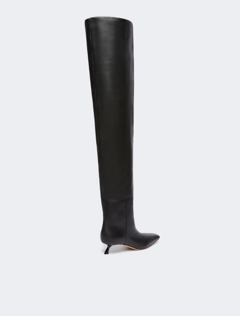 Stivale cuissard in pelle effetto cervo - NERO - Sportmax - 3