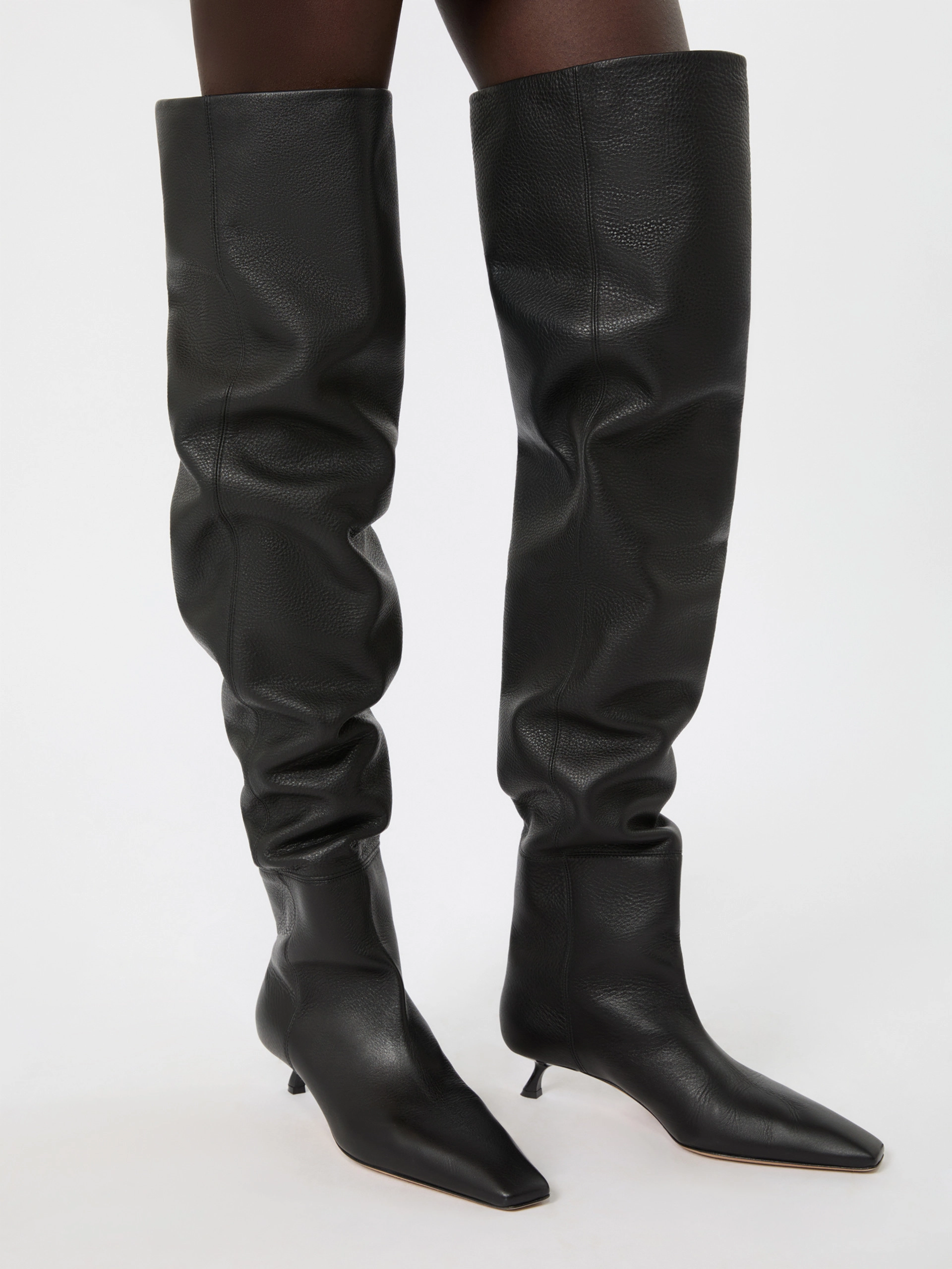 Stivale cuissard in pelle effetto cervo - NERO - Sportmax - 6