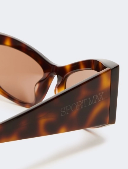 Bold tortoiseshell acetate glasses - TAWNY BRONZE BROWN - Sportmax - 3
