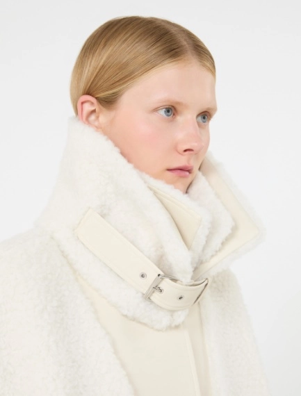 Short furry jersey jacket - ECRU - Sportmax - 5