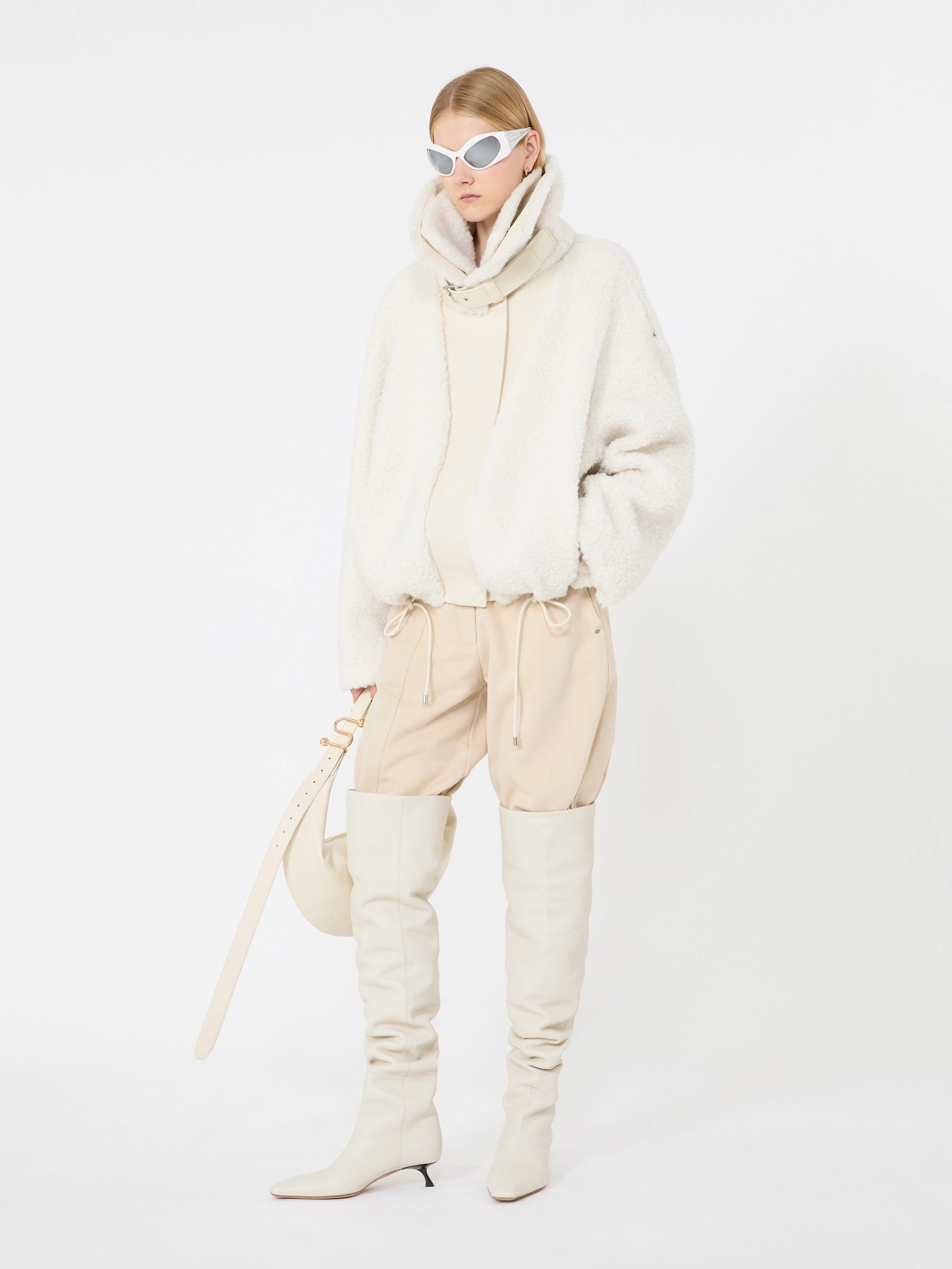 Short furry jersey jacket - ECRU - Sportmax