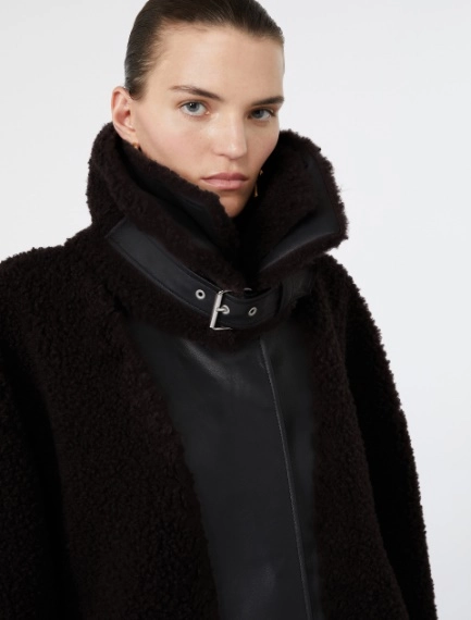 Short furry jersey jacket - CHOCOLATE - Sportmax - 5