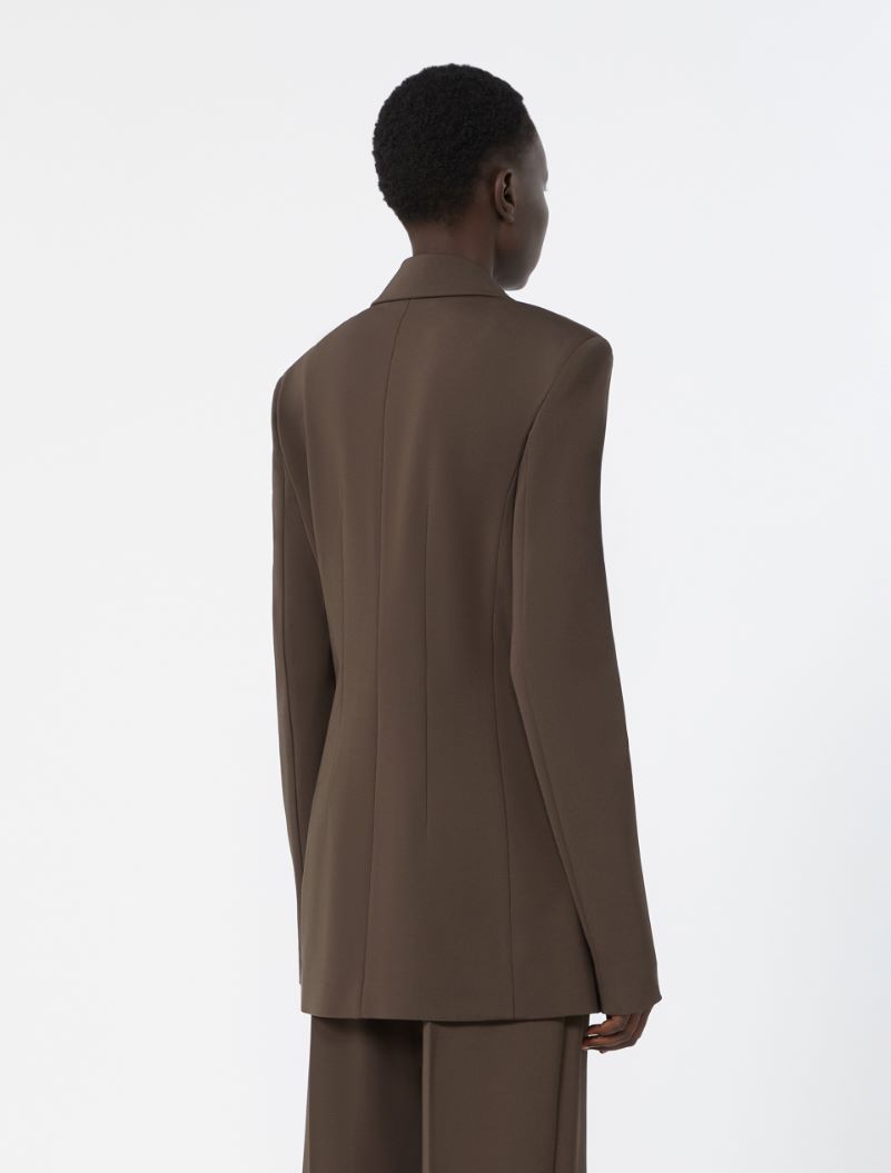 Feminine viscose jersey blazer - CHOCOLATE - Sportmax - 3