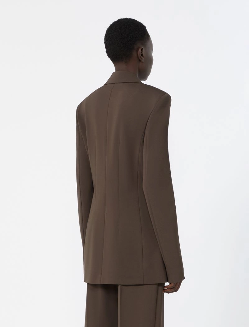 Feminine viscose jersey blazer - CHOCOLATE - Sportmax - 3