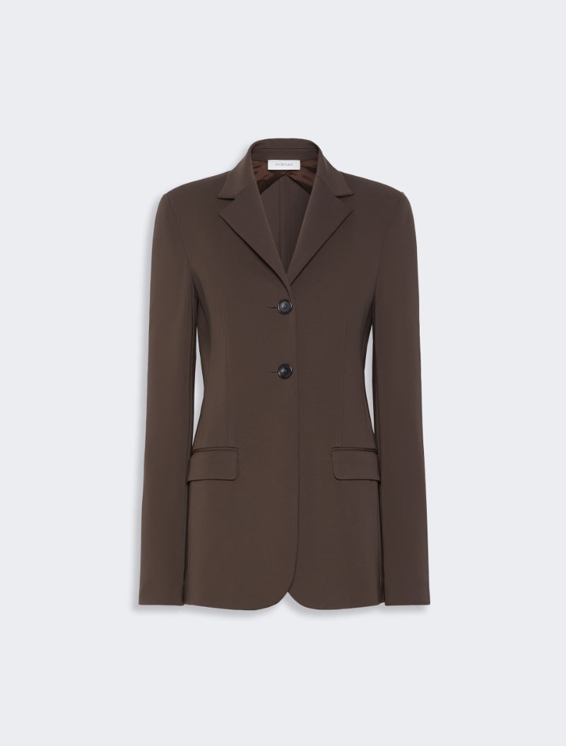 Feminine viscose jersey blazer - CHOCOLATE - Sportmax - 6