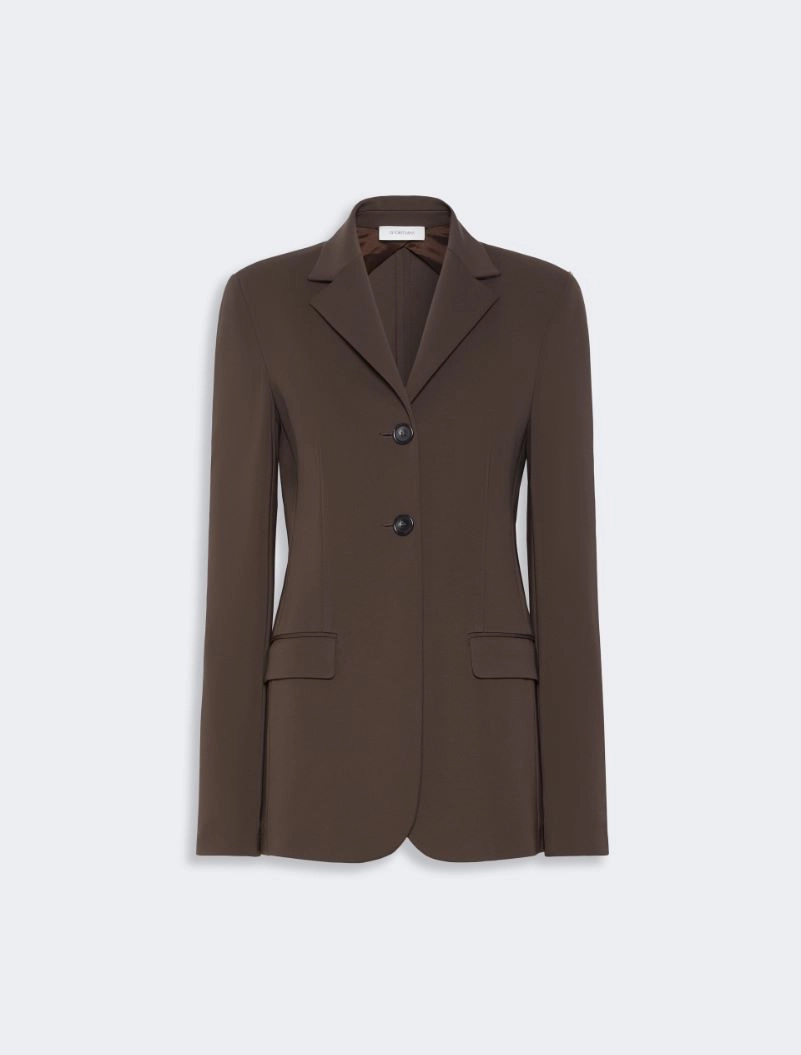 Feminine viscose jersey blazer - CHOCOLATE - Sportmax - 6