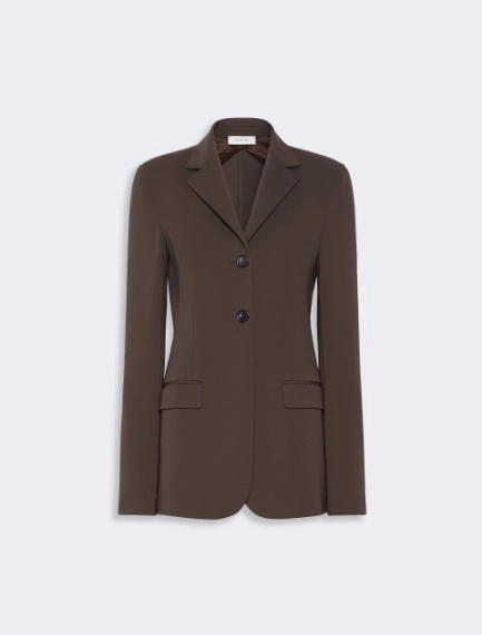 Feminine viscose jersey blazer - CHOCOLATE - Sportmax - 6