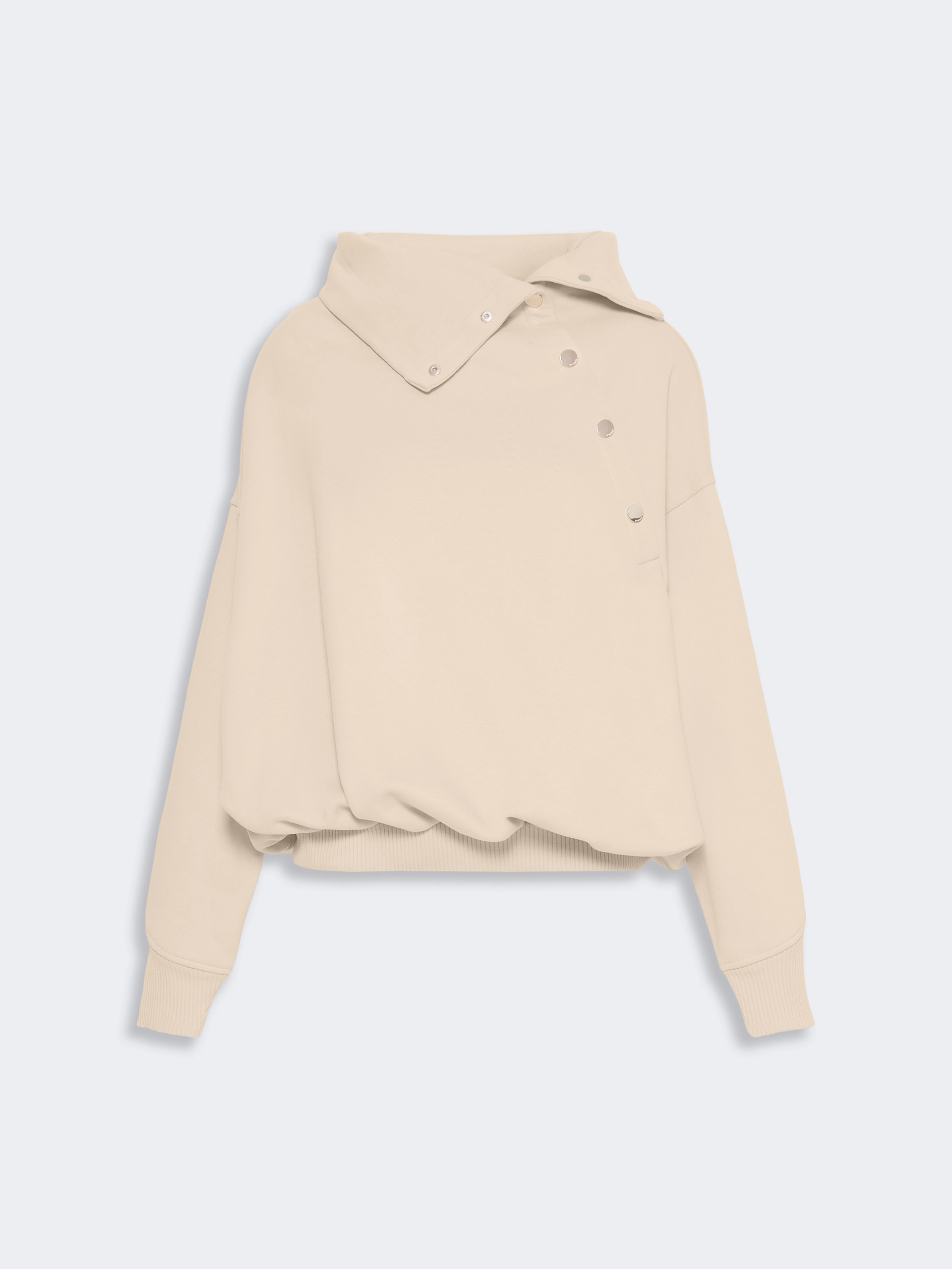 Oversized sweatshirt with an asymmetric fastening - BEIGE - Sportmax - 6