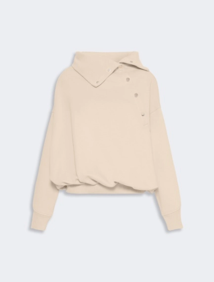 Oversized sweatshirt with an asymmetric fastening - Sportmax